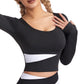 Yoga Wear Women Long Sleeve Workout Clothes Violently Sweat Training Cropped Exposed Sports Clothing
