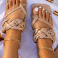Women Shoes Woven Finger Fit Design T Herringbone Sandals Women