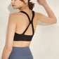 Breathable Comfortable Cotton Yoga Bra Women Double Shoulder Strap Shockproof Beauty Back Running Exercise Vest
