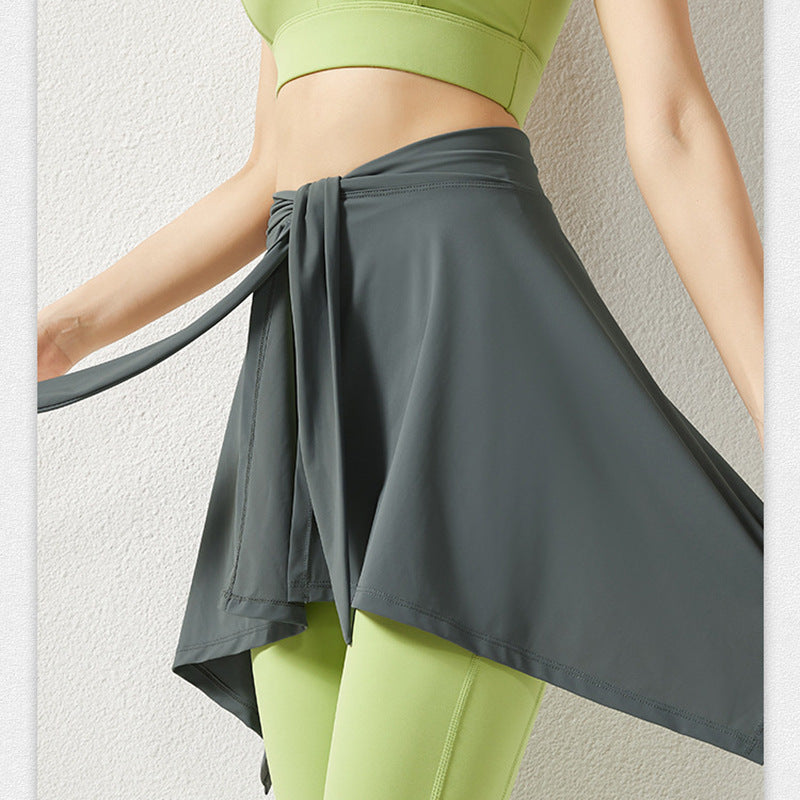 Fitness danse une pièce jupe course série taille Anti-exposition collants jupe extérieure femmes Yoga jupe accessoires