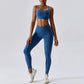 Criss Cross Nude Feel Yoga Clothes Women Hip Lift Quick Drying Breathable Skinny Running Suit Sports Back Shaping Workout Clothes