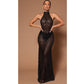 Sexy Backless Nightclub Party Formal Dress Rhinestone Sequined Transparent Dress