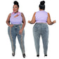 Grande taille grande taille vêtements pour femmes été nouveau Double rangée cors corde jean femmes nouveau