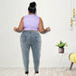 Plus Size Plus Size Women Clothing Summer New Double Row Corns Rope Jeans Women New