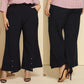 Plus Size Women Clothing Beaded Casual Wide-Leg Pants Pocket Solid Color Trousers