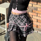 Sweet Cool Girl Plaid Skirt Slim Fit Hip Bow College Pleated Skirt