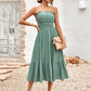 Vêtements pour femmes Casual Solid Color Chest Cover Waist Dress Women