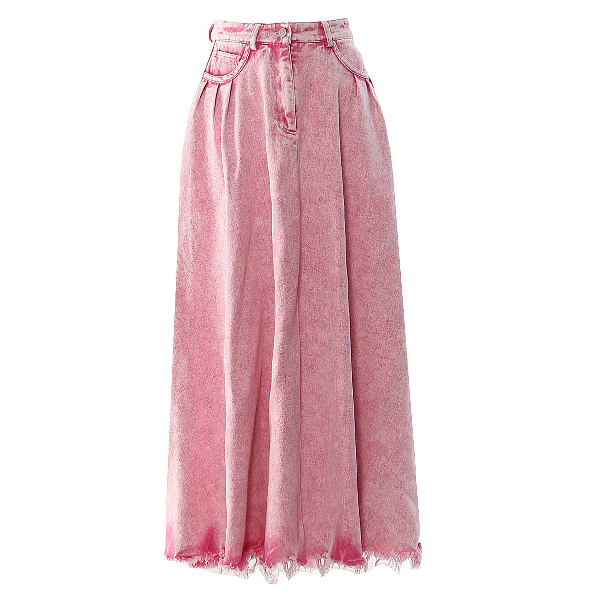 Spring Summer Heavy Industry Washed Denim Long Skirt Personality