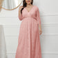 Plus Size Spring  Women Clothing Lace Dress Evening Maxi Dress