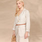 Short Temperamental Cotton Linen Blazer Straight Casual Long Linen Sleeves Blazer Artistic   Women Wear