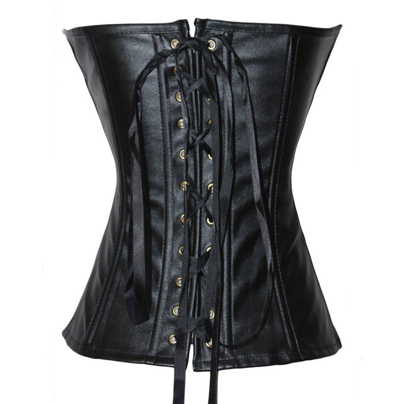 Zipper Dress Bottoming Corset Leather Court Corset