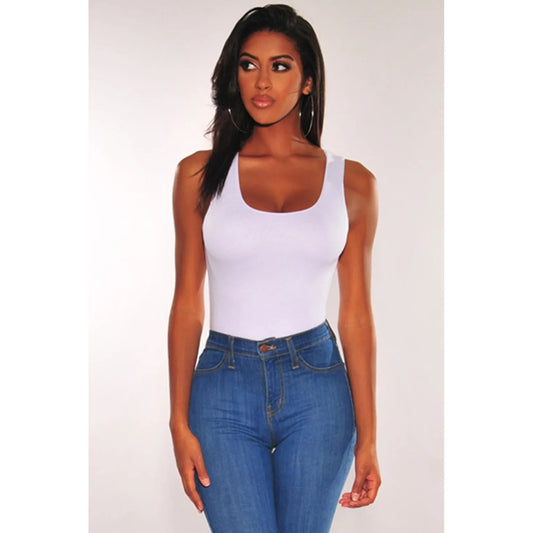 Women Clothing Square Collar Solid Color Bodysuits