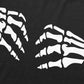 Halloween Women Clothing Casual Skull Hand Print Short Sleeve Sexy T shirt