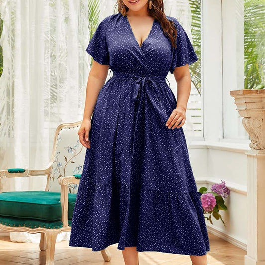 Plus Size Waist Tight Pullover Office Maxi Dress Middle East Women Dress