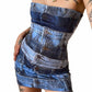Abbigliamento donna Abito tubino con top senza schienale aderente con personalità stampata primaverile