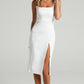 U-Neck Vest Sleeveless High Waist Slim Solid Color Dress