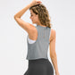 Yoga Exercise Vest Women Loose Breathable Running Smock Sleeveless Workout Clothes Short Vest