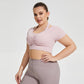 Plus Size Halter Yoga Clothes Chest Pad Women Sexy Running Exercise Underwear Short T Shirt Long Sleeve Workout Clothes Top