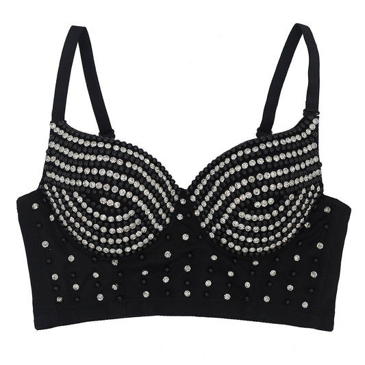 Diamond Bra Camisole Short Fried Street Sexy Tube Top Beaded Women Wrapped Chest