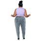 Plus Size Plus Size Women Clothing Summer New Double Row Corns Rope Jeans Women New