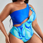 Plus Size Floral Print Sexy Single Room Slim Fit Slimming One Piece Women Swimsuit