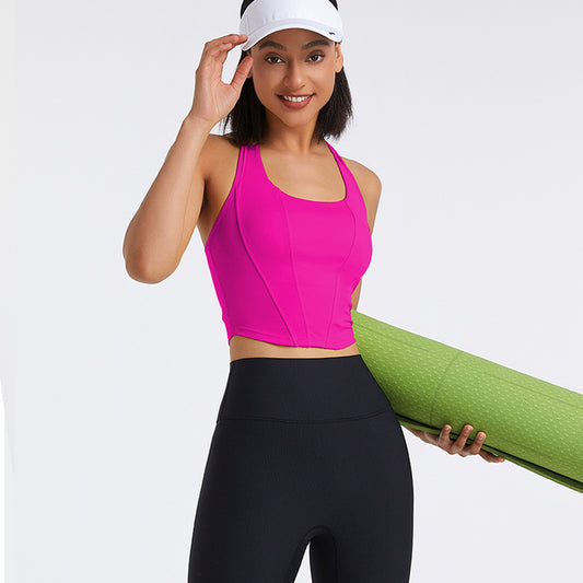 Halter Beauty Back Yoga Vest Sport Running Training Yoga Vêtements Top Femmes Sans Manches Sous-Vêtements D'entraînement