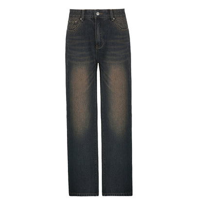 High Waist Straight Washed Old Jeans Sexy Street Casual Trousers