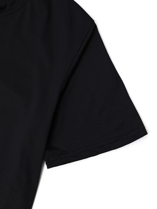 Summer Women Clothing Black T Shirt Girl Printed Short Sleeve Women Base Shirt
