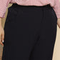 Plus Size Women Clothing Beaded Casual Wide-Leg Pants Pocket Solid Color Trousers