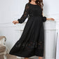 Plus Size Chubby over the Knee Lace Dress Slimming Long Sleeve Elegant High Sense