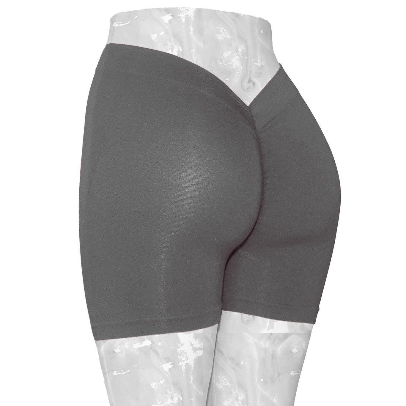 Vita posteriore Profondo V Scollo a forma di rughe Skinny Hip Lift Pantaloncini da yoga Senza linea di imbarazzo Pantaloncini fitness per anca color pesca