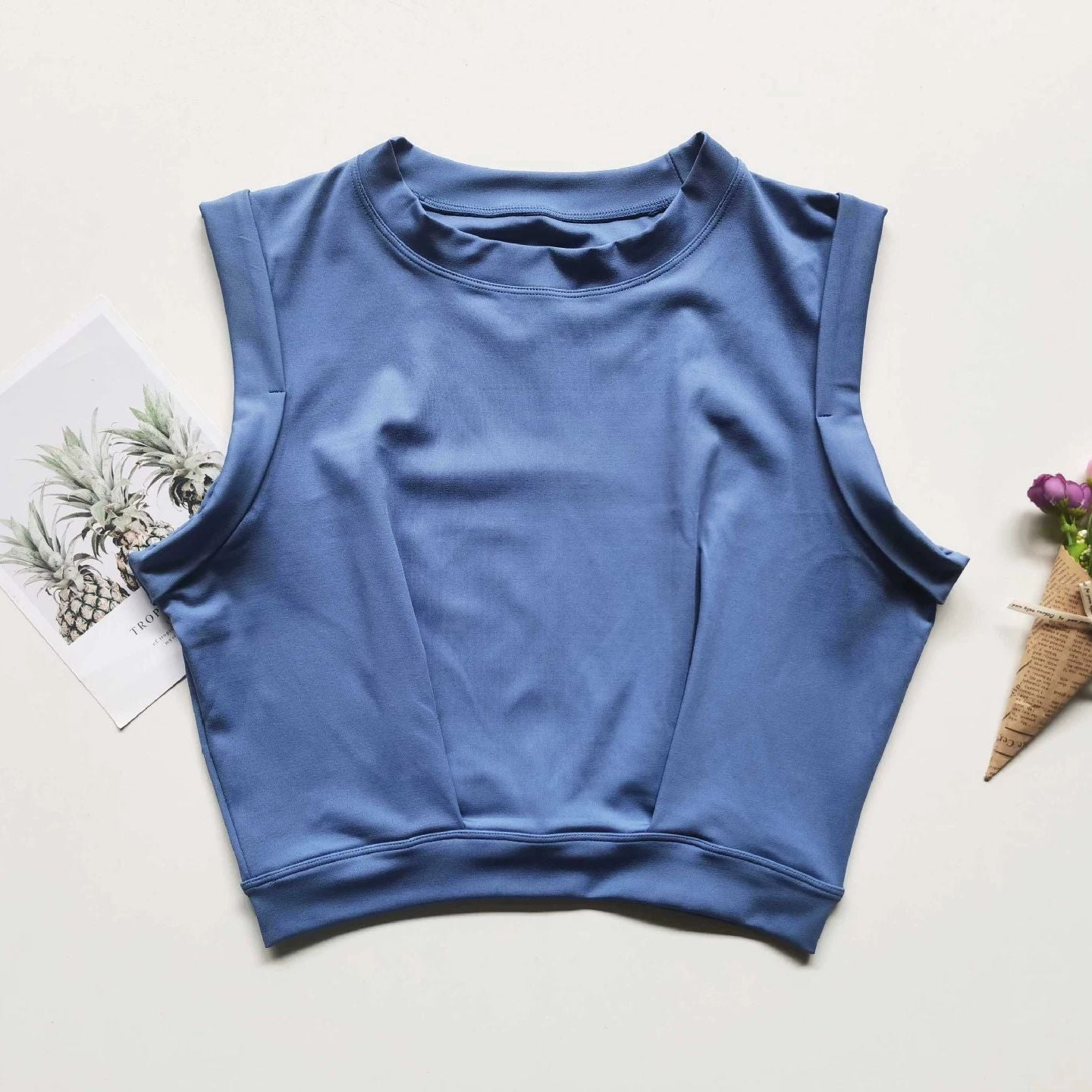 Women Cropped Sportswear Yoga Quick Drying Outdoor Running Sleeveless Vest Breathable Gym Top