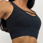 Yoga Clothes Rib Sports Bra Drawstring Long Sleeve Yoga Wear CrissCross Waist Head Yoga Pants Side Open Bell-Bottom Pants