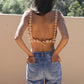Slim Spring Summer Knitted Handmade Crocheted Sleeveless erted Beads Slim Fit Camisole Top