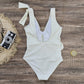 Solid Color Big Floral Embossed One Piece Swimsuit Women Suspender Sleeveless Hollow Out Cutout Out Swimsuit