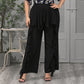 Plus Size Spring Women Clothing Solid Color Chiffon Ruffled Stitching Trousers Casual