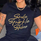 T-shirt da donna taglie forti T-shirt con stampa grafica a lettere larghe