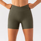Shorts de remise en forme contractants Peach Hip Raise Sports Pantalons de yoga Shorts serrés filetés à taille haute