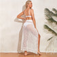 Women Clothing Sexy See through Hollow Out Knitted Dress Split Beach Vacation Dress Skirt