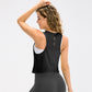 Yoga Exercise Vest Women Loose Breathable Running Smock Sleeveless Workout Clothes Short Vest